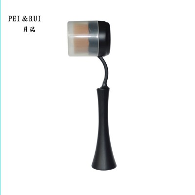 Unique Concave Design Foundation Brush Self-standing Makeup Brush Synthetic Hair Brush with Plastic Cover