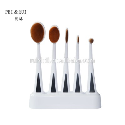 New Arrival 5pcs Makeup Brush Set Professional Oval Brushes 5pcs Portable Makeup Brush Set with Base